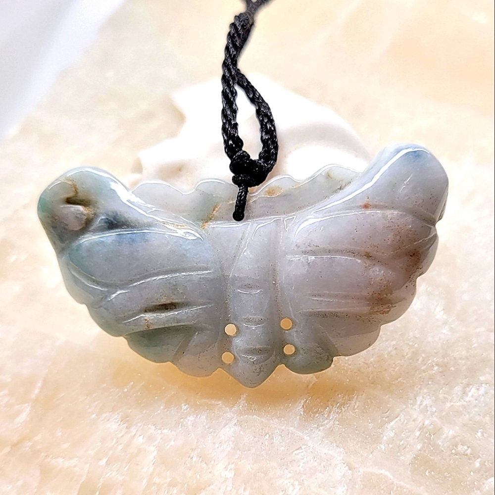 Certified Jadeite Butterfly Pendant NWT
